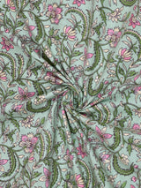 Green  Double King Bedsheet with 2 Pillow Covers