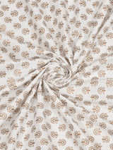Double King Bedsheet with 2 Pillow Covers with Gold print