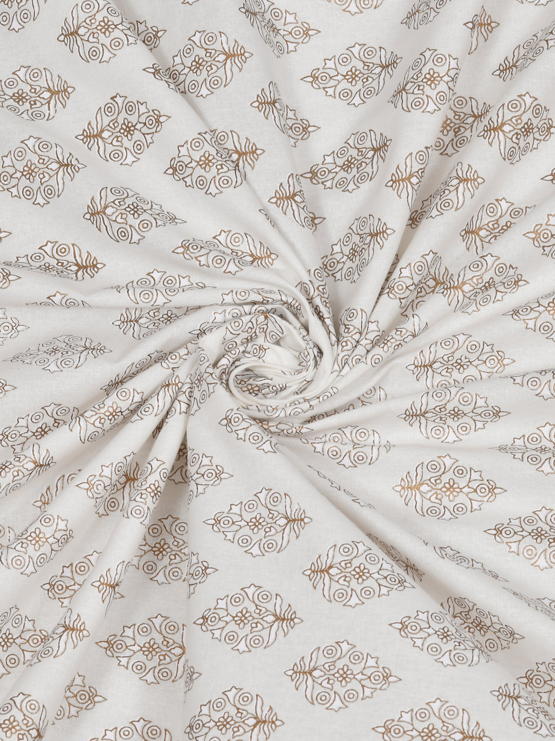 Double King Bedsheet with 2 Pillow Covers with Gold prints