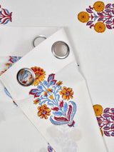 Set of 2 Cotton Handblock Printed Cotton Door Curtain - 7X5 Feet