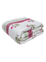 Handblock Printed Double Bed Quilt 380 GSM American Cotton Filling
