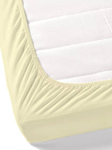 Premium Cotton Fitted Bedsheet (90x108 Inch) – Plain Design with 2 Printed Pillow Covers