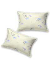 Premium Cotton Fitted Bedsheet (90x108 Inch) – Plain Design with 2 Printed Pillow Covers