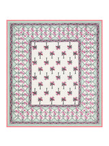 Quilted Floral Printed Reversible Bedcover with 2 Pillow Covers