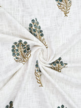 Handblock printed Jute Cotton Bedcover - Double King with 2 Pillow Covers