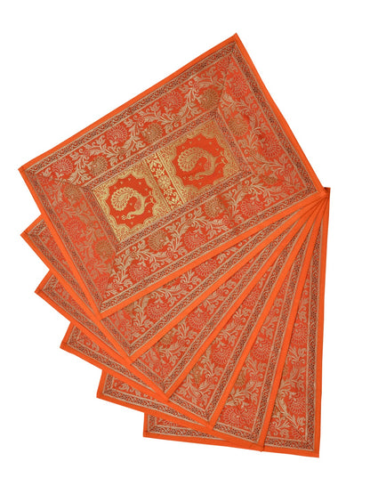 Banarasi Zari Set of 6 Placemats with 6 Coasters