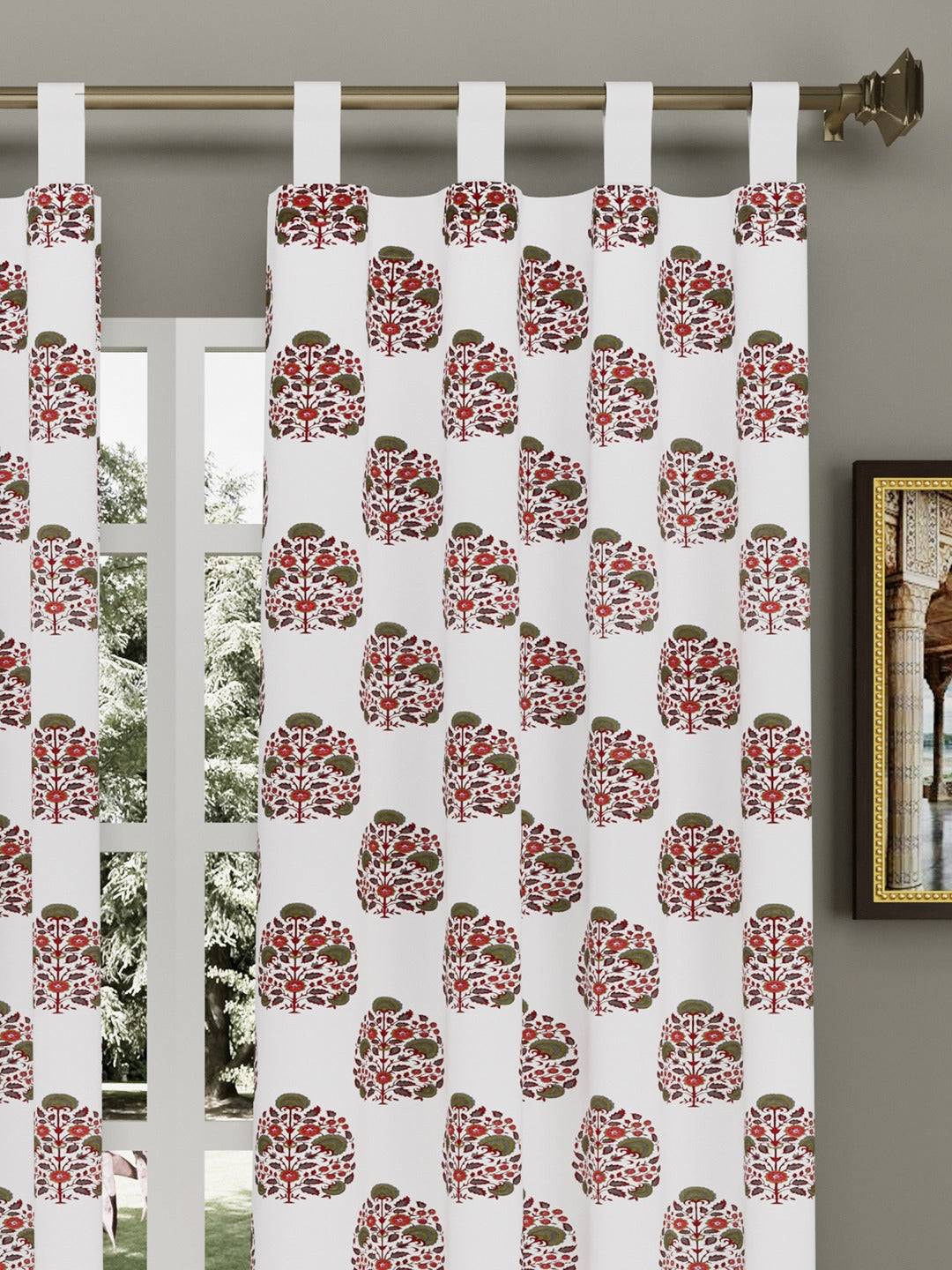 Set of 2 Cotton Handblock Printed Cotton Door Curtain - 7X5 Feet