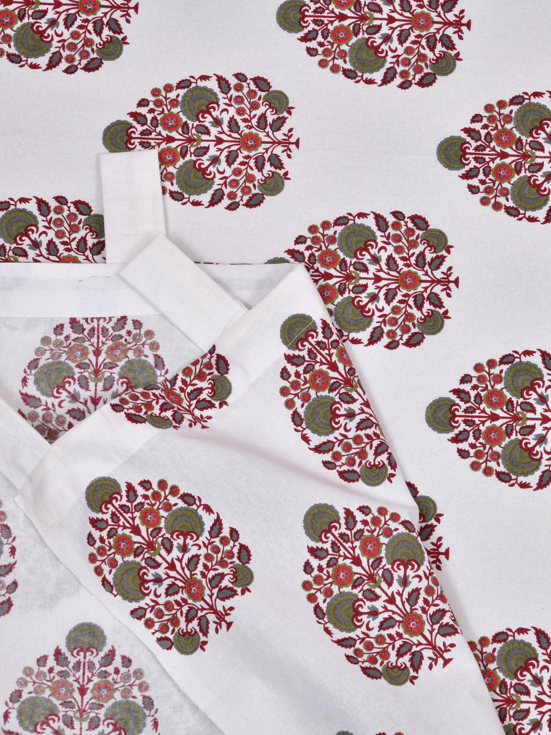 Set of 2 Cotton Handblock Printed Cotton Door Curtain - 7X5 Feet