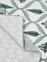 Quilted Floral Printed Reversible Bedcover with 2 Pillow Covers