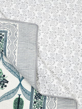 Quilted Floral Printed Reversible Bedcover with 2 Pillow Covers