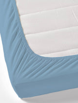 Premium Cotton Fitted Bedsheet (90x108 Inch) – Plain Design with 2 Printed Pillow Covers
