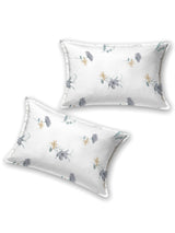 Premium Cotton Fitted Bedsheet (90x108 Inch) – Plain Design with 2 Printed Pillow Covers