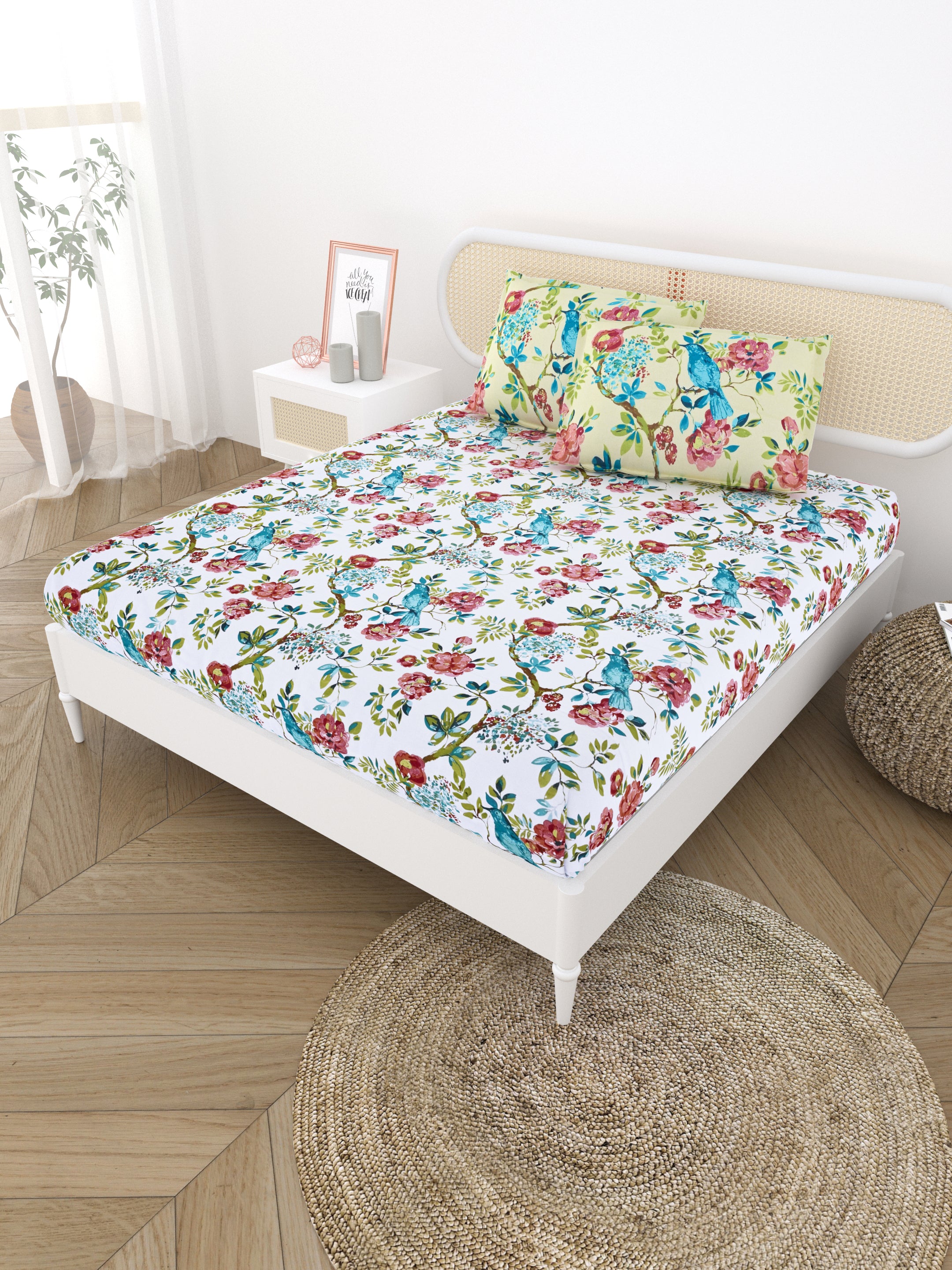 Double King Bedsheet with 2 Pillow Covers