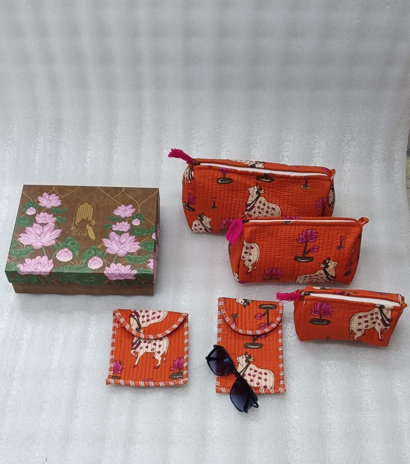 Set of 5 Utility Pouches (3 Makeup Pouches, 1 Sunglass Pouch, 1 Sanitary Napkin Pouch)