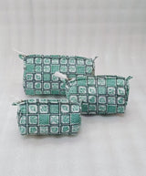 Set of 3 cosmetic bag/pouches with waterproof lining