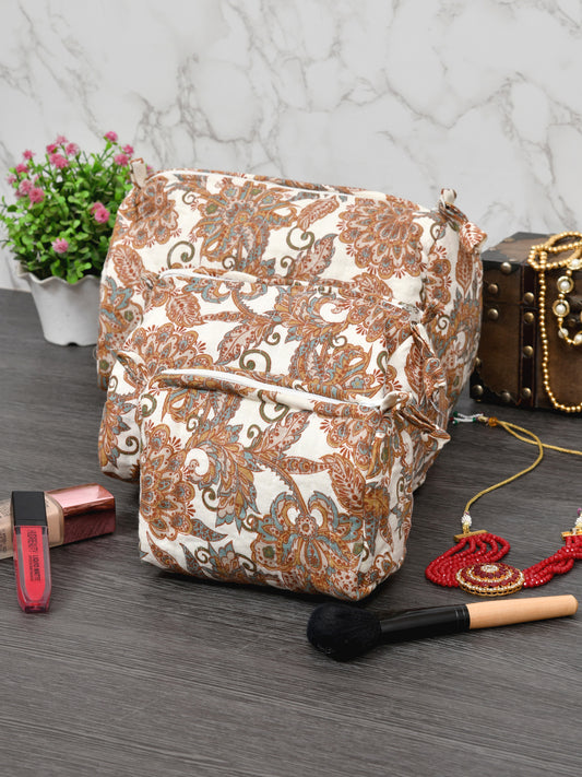 Set of 3 cosmetic bag/pouches