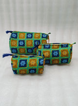Set of 3 cosmetic bag/pouches with waterproof lining