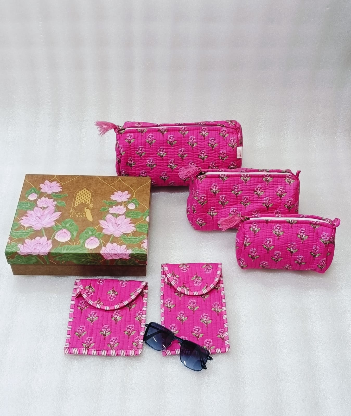 Set of 5 Utility Pouches (3 Makeup Pouches, 1 Sunglass Pouch, 1 Sanitary Napkin Pouch)