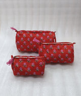 Set of 3 cosmetic bag/pouches with waterproof lining
