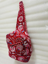 Handcrafted Quilted Cotton One Strap Backpack - 12x9.5x4.5 Inches