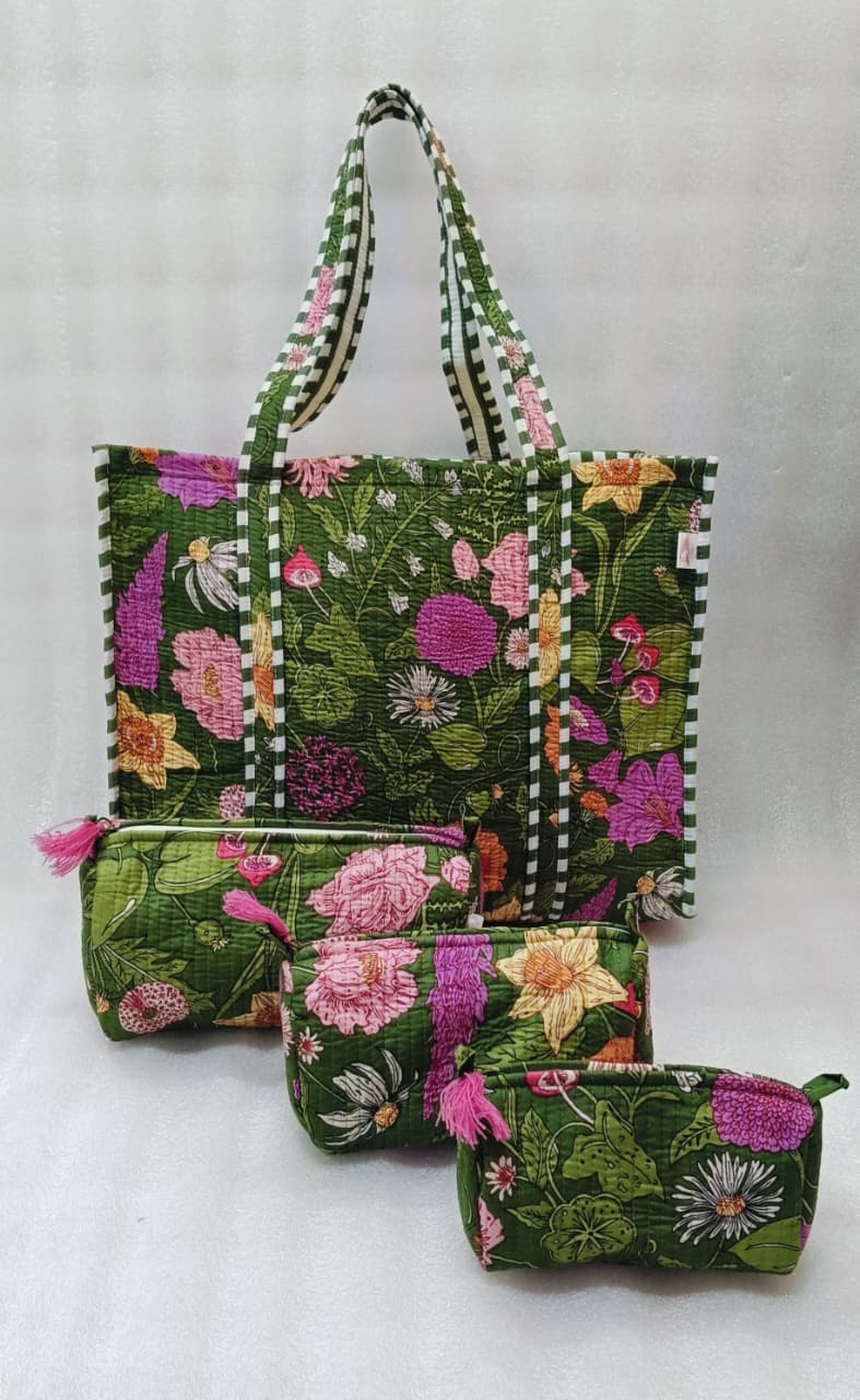 Tote Bag with set of 3 Pouches