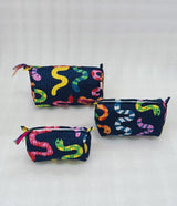 Set of 3 cosmetic bag/pouches with waterproof lining