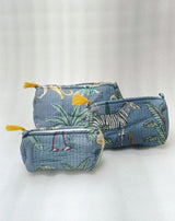 Set of 3 cosmetic bag/pouches with waterproof lining