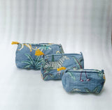 Set of 3 cosmetic bag/pouches with waterproof lining