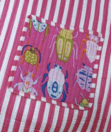 Handblock Printed Quilted Tote Bag without zip/button 17x18x 6 inches