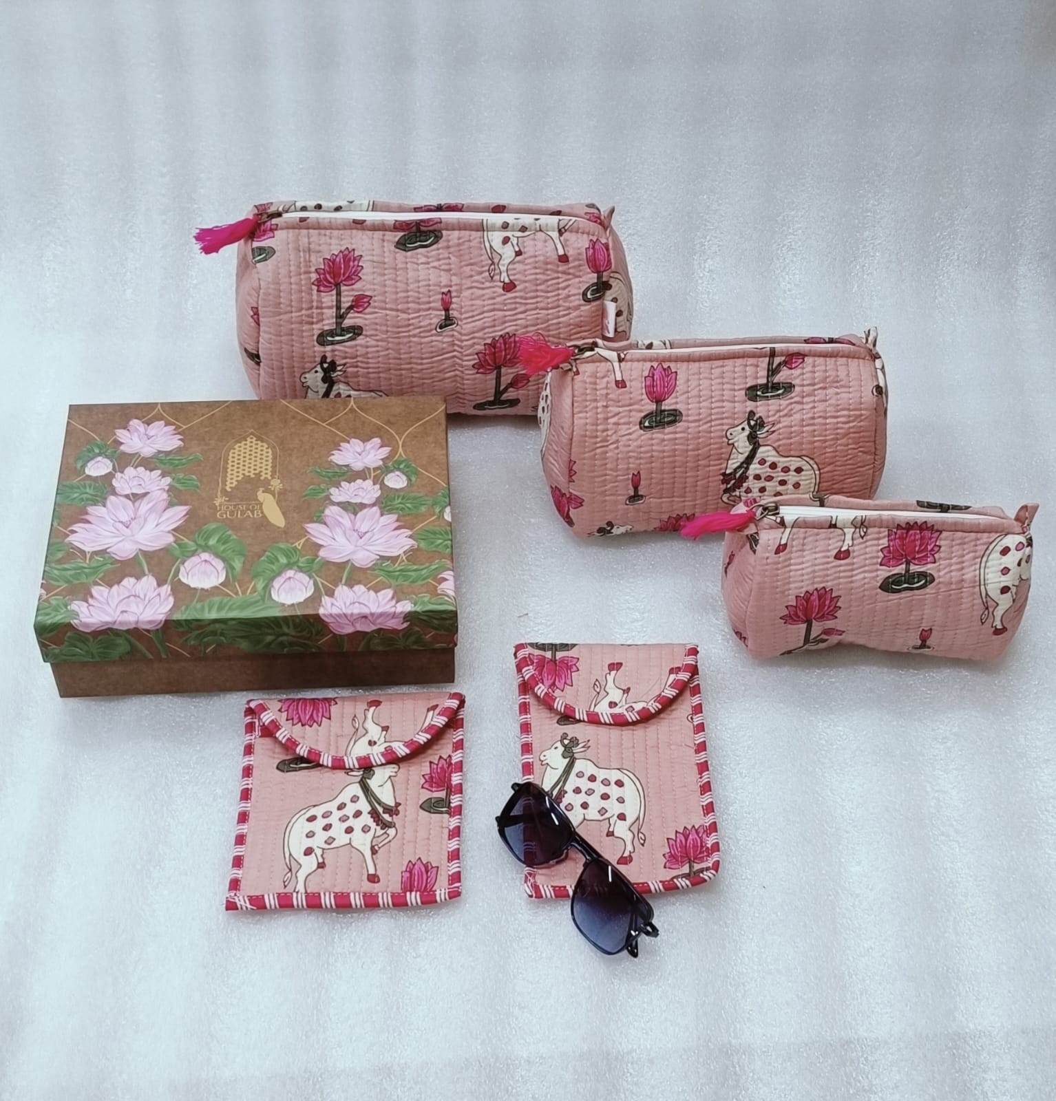 Set of 5 Utility Pouches (3 Makeup Pouches, 1 Sunglass Pouch, 1 Sanitary Napkin Pouch)
