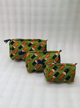 Set of 3 cosmetic bag/pouches with waterproof lining