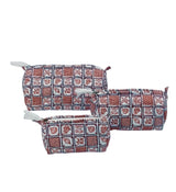 Set of 3 cosmetic bag/pouches with waterproof lining