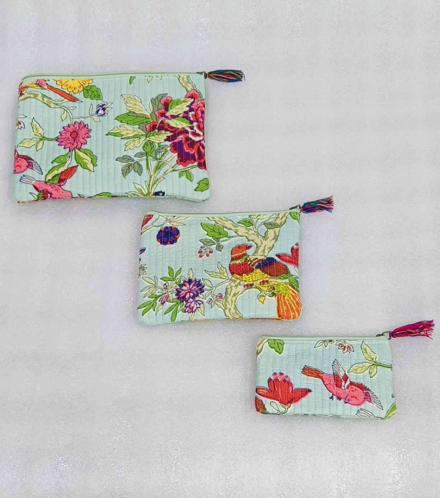Set of 3 cosmetic Flat pouches