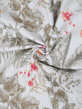 Quilted Floral Printed Reversible Bedcover with 2 Pillow Covers