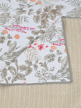 Quilted Floral Printed Reversible Bedcover with 2 Pillow Covers