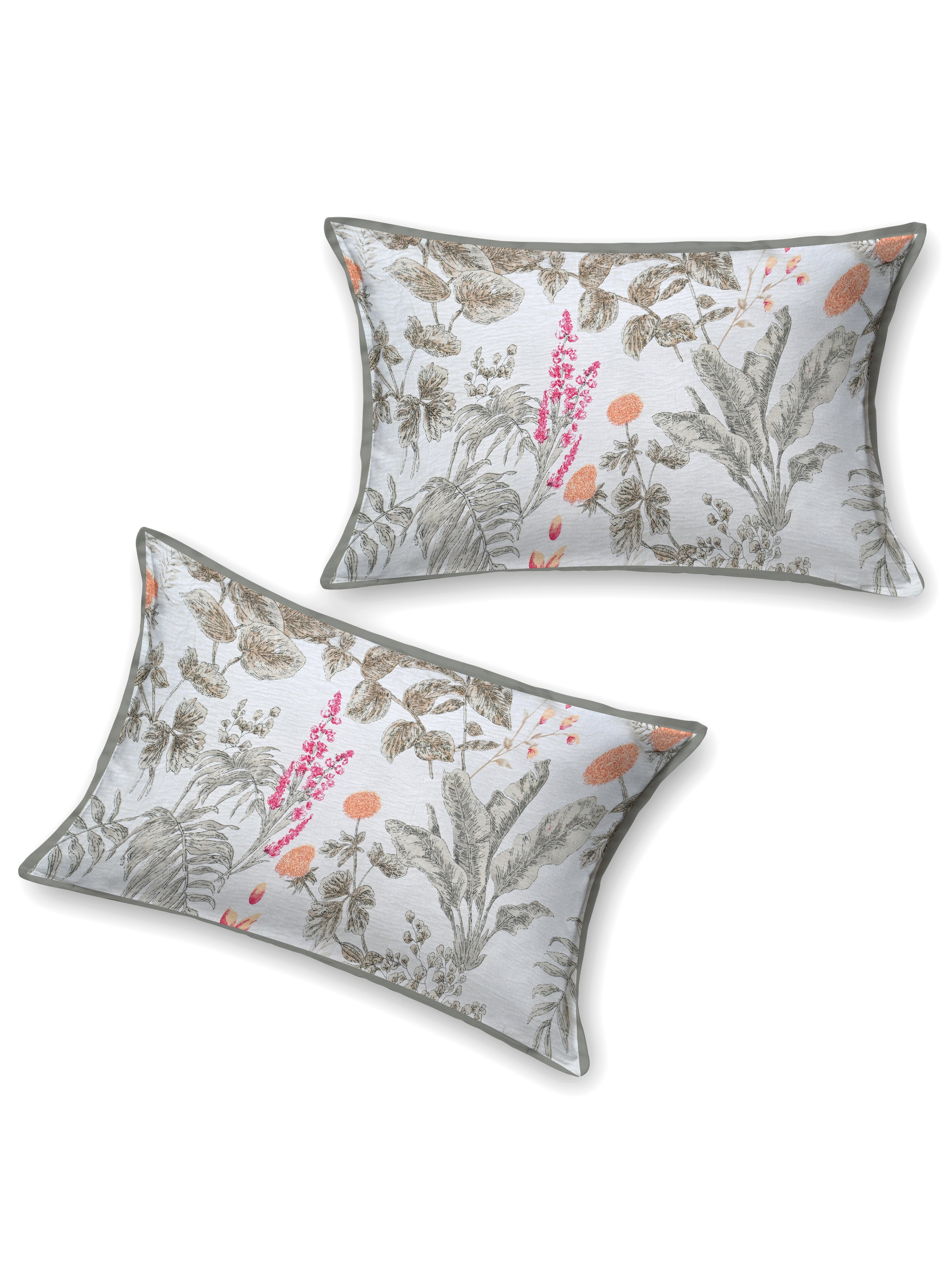 Quilted Floral Printed Reversible Bedcover with 2 Pillow Covers