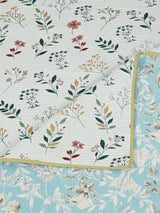 Quilted Floral Printed Reversible Bedcover with 2 Pillow Covers