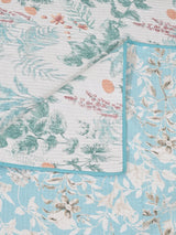 Quilted Floral Printed Reversible Bedcover with 2 Pillow Covers