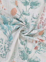 Quilted Floral Printed Reversible Bedcover with 2 Pillow Covers