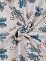 Quilted Floral Printed Reversible Bedcover with 2 Pillow Covers