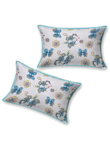Quilted Floral Printed Reversible Bedcover with 2 Pillow Covers