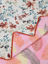 Quilted Floral Printed Reversible Bedcover with 2 Pillow Covers
