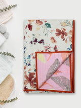 Quilted Floral Printed Reversible Bedcover with 2 Pillow Covers