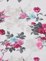 Quilted Floral Printed Reversible Bedcover with 2 Pillow Covers