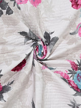 Quilted Floral Printed Reversible Bedcover with 2 Pillow Covers
