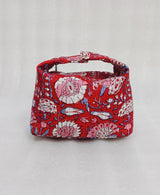 Quilted Block Printed Hobo Pouch with Zip closure and Snap Button
