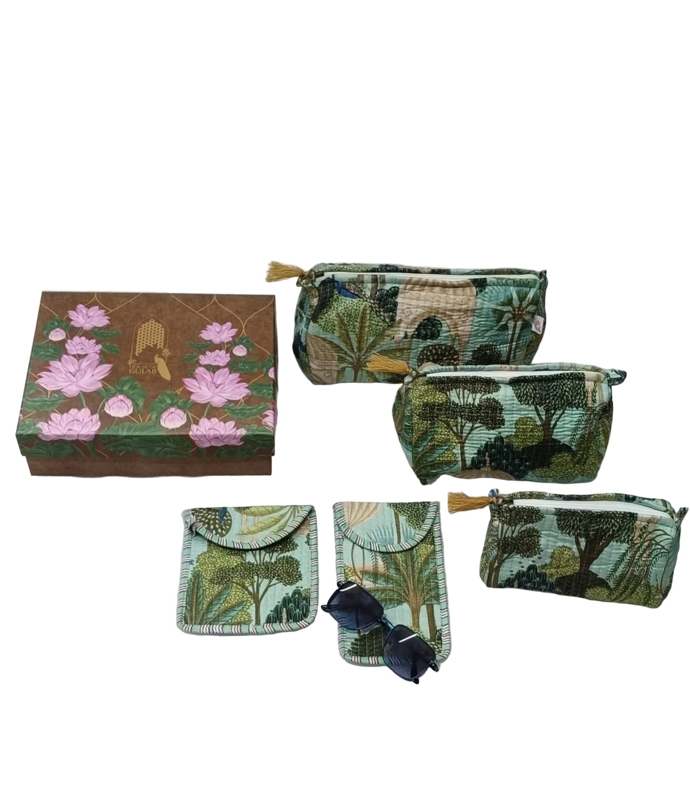 Set of 5 Utility Pouches (3 Makeup Pouches, 1 Sunglass Pouch, 1 Sanitary Napkin Pouch)
