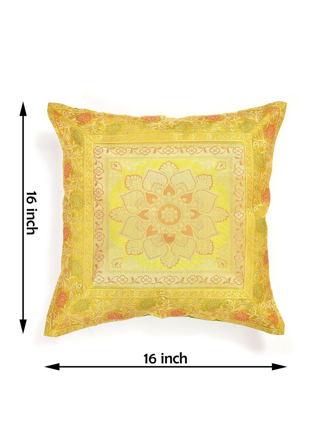 Set of 2 Banarasi Zari Cushion Cover - 16X16 Inches11100816