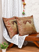 Set of 2 Banarasi Zari Cushion Cover - 16X16 Inches11100823