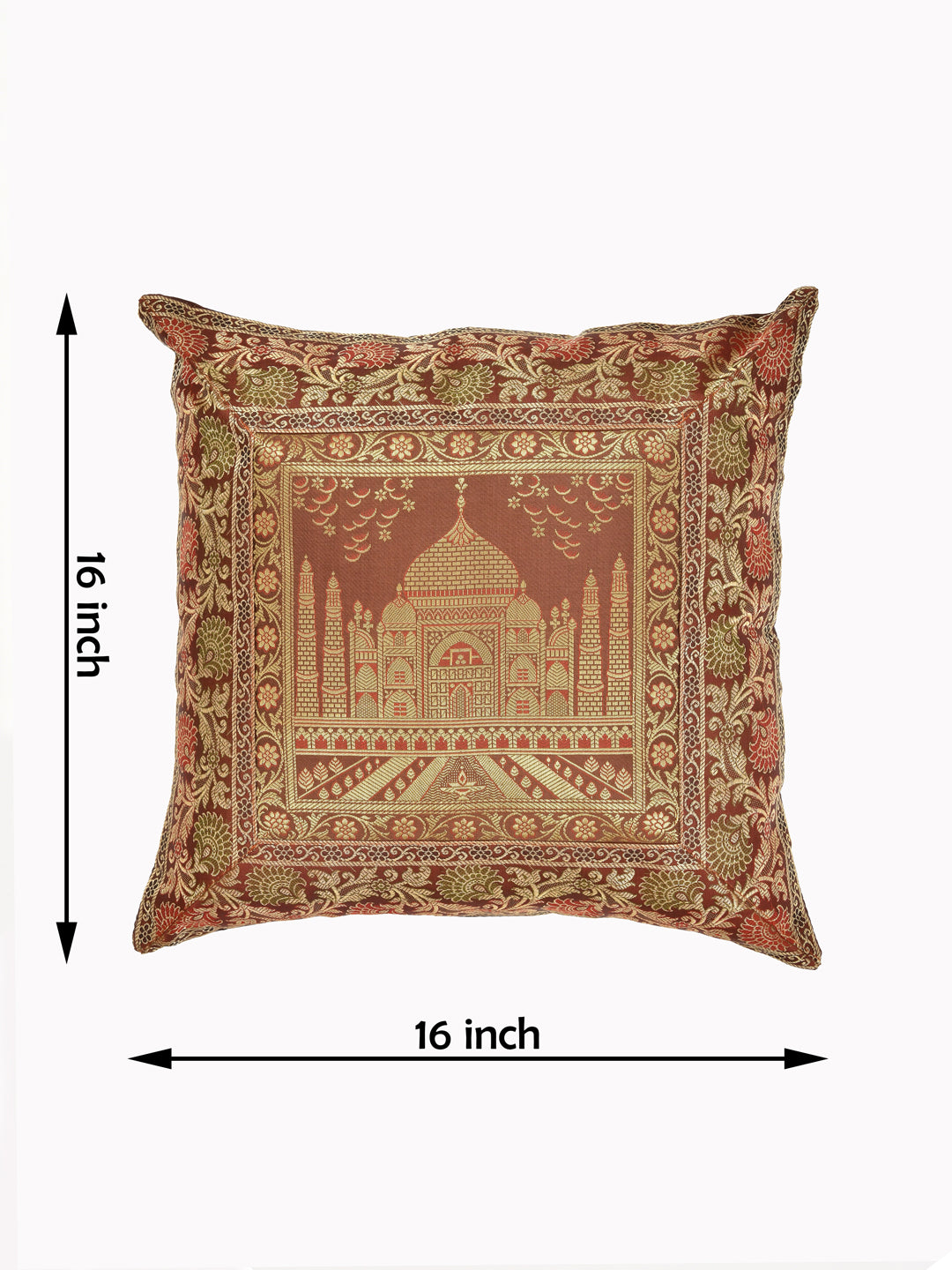 Set of 2 Banarasi Zari Cushion Cover - 16X16 Inches11100823